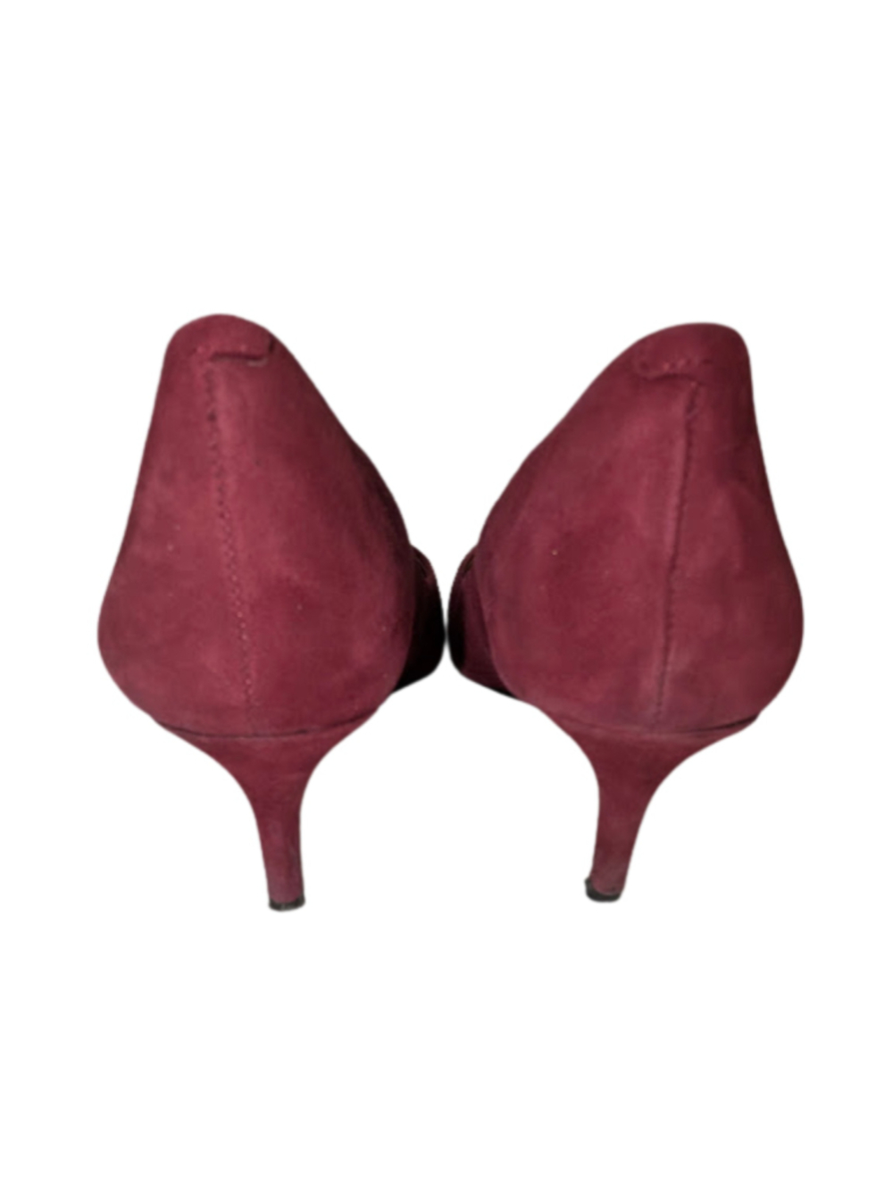 Banana Republic Suede Pumps 8 Burgundy Pointed Toe Stiletto Heels Office Siren - Picture 4 of 12